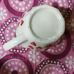 New Unique Heart Wala Ceramic Cup And Plater