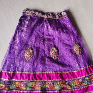 Radha Garba (Purple) Lehenga Choli Kids