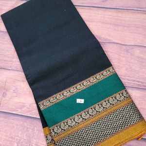 Black Narayanpet Cotton Saree