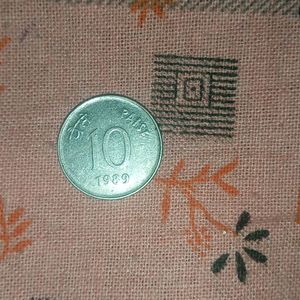 10 Paise Old Coin Of Year 1989