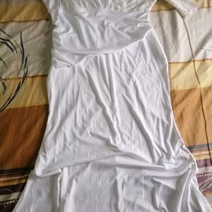 Satin Banyan White Dress