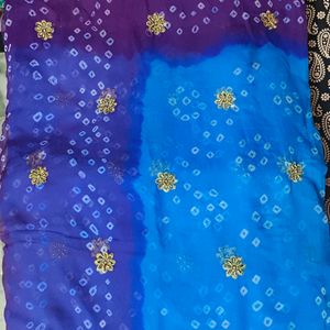 Blue Chiffon Saree