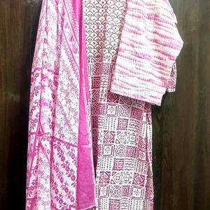 Kurti With Pant Dupatta Set