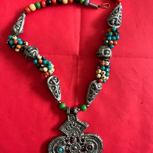 Multicolor Antique Finish Tribal Necklace