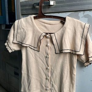 Beige Korean Style Top