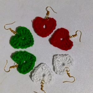 Crochet Heart Earings