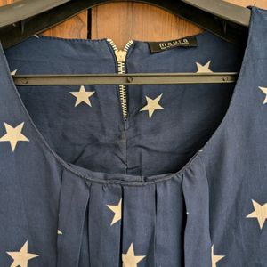 Blue Top With Star Pattern