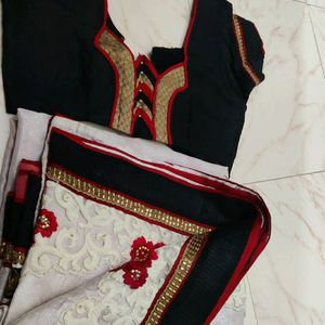 Half And Hal Saree With Blouse