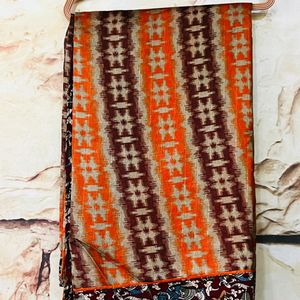 Brown Chandari  Silk Saree