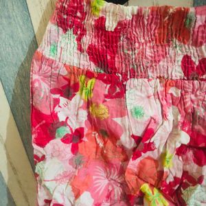 High waist mini floral skirt