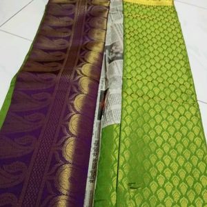 New Green Saree With Blouse Piece