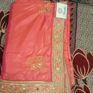 Two Colour Embroidery Saree