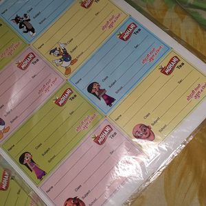 cartoon name chits for books and copies pack of 2