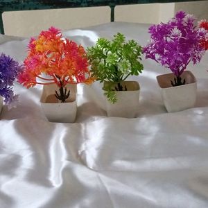 Set Of Four Artificial Plants With Pot