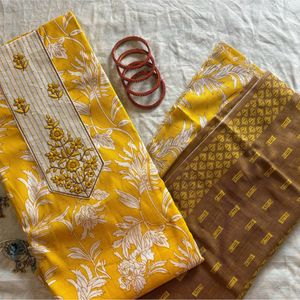New Packed Yellow Suit Piece Unstitched