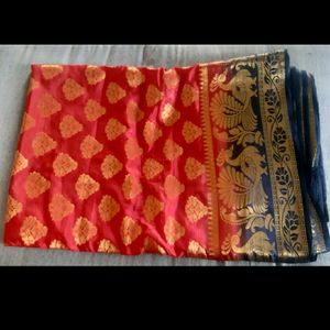 Red Kanzeevaram Saree With Stitch Blouse