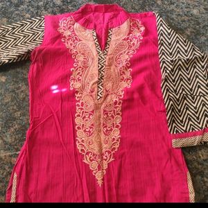 Pink Cotton Kurta