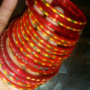 12 Red And Multi Color Bangels