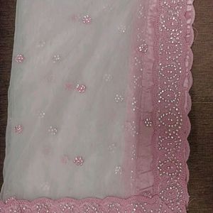 Organza Babypink Lehenga