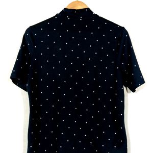 Navy Blue Polka Dot Top (Women)