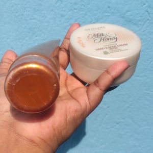 Oriflame 75 Ml Milk Honey Scrub & Body Cream Combo