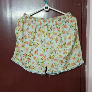 Mint Floral Shorts