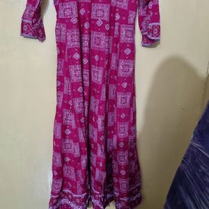 Magenta Women Kurta Set With Pant And Dupatta