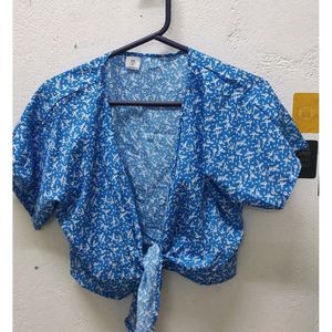 Blue Crop Shirt