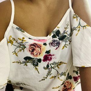 Women Floral Print Spaghetti Strap Top (s)