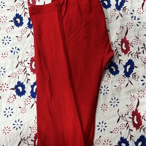 Red Colour Cotton Leggings