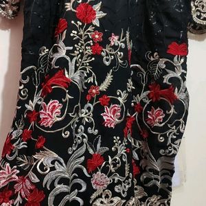 Black Designer Plazo Suit With Dupatta 44 Bust