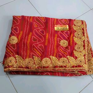 Karvachauth Special CHUNARI Saree With Blouse