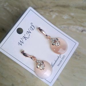 Rose Gold Plated Korean Earrings For Girls