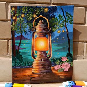 Lantern Painting On Canvas Sheets