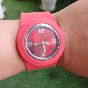 Silicon Slap Band Watch With New Battery