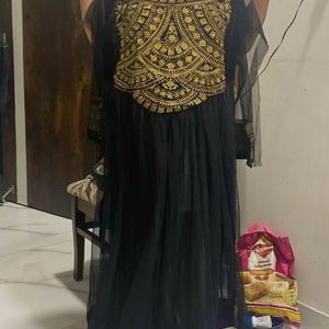 Unstiched Net And Shaleen Long Kurta