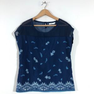 Navy Blue Printed Top(Women’s)