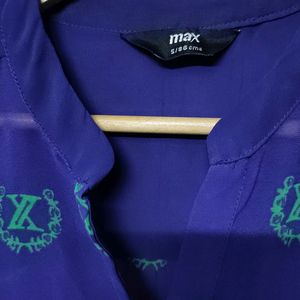 🆕 Max Branded Georgette  💙 Blue Shirt For Women