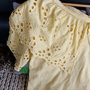 Yellow Lacey Tops