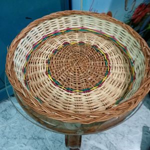 Bamboo Wooden Fruit Vegetables Basket Round Shape