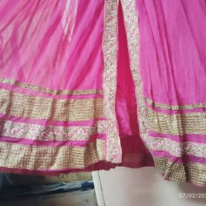 Pink Anarkali Suit Chudidar And Dupatta