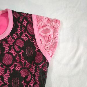 Women's Pink Net Top