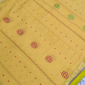 Gadwal yellow colour saree