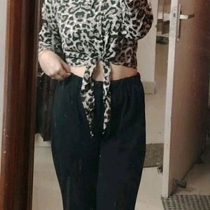 Cheetah Print Crop Shirt