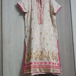 3 PC Customized Kurta Set With Brasso Duppata Bott