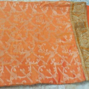 Heavy border saree&blouse unused...soft material