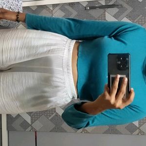 Greenish High Neck Full Sleeves Top