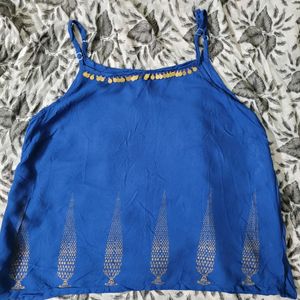 Dark Blue Indo Western Top