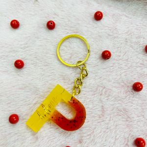 Resin P Letter Keychain