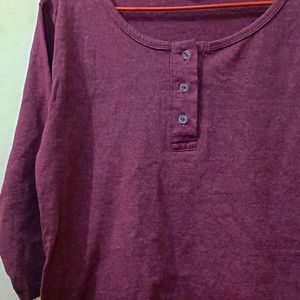 Henley Purple Top